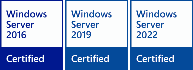 Certified for Windows Server 2016, Certified for Windows Server 2019, Certified for Windows Server 2022