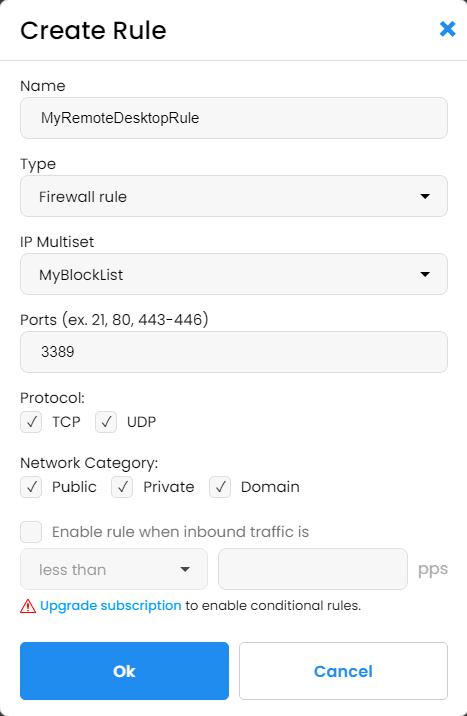 Create Firewall Rule