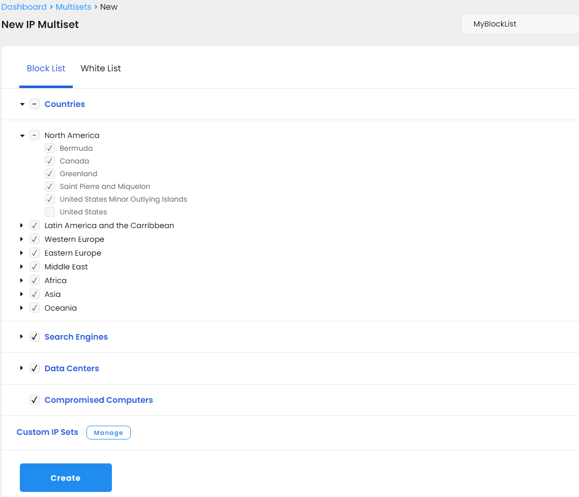 Creating IP multiset