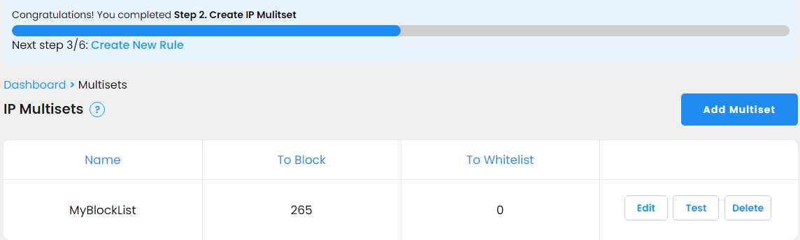 Step 2 completed, multiset created