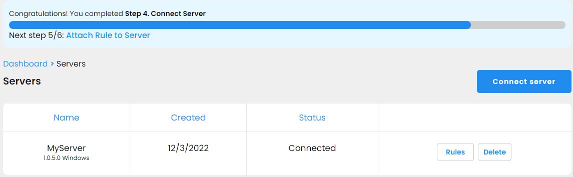 Server connected