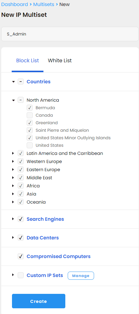 Administrative IP blocks