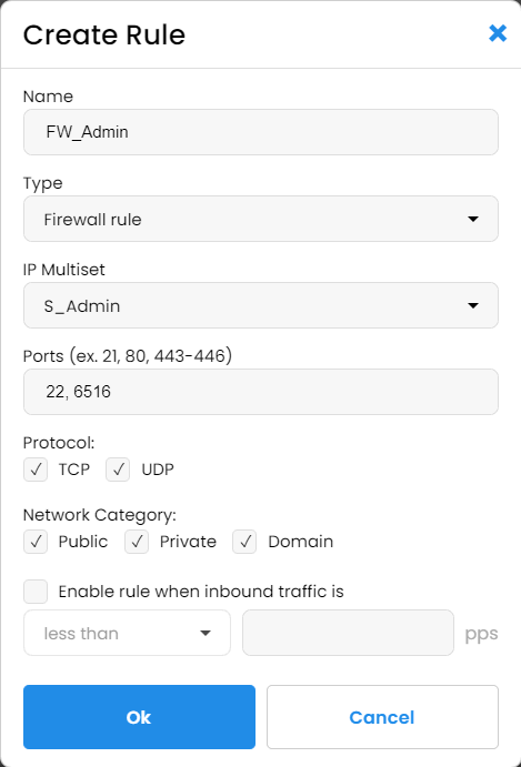 Create firewall rule 3